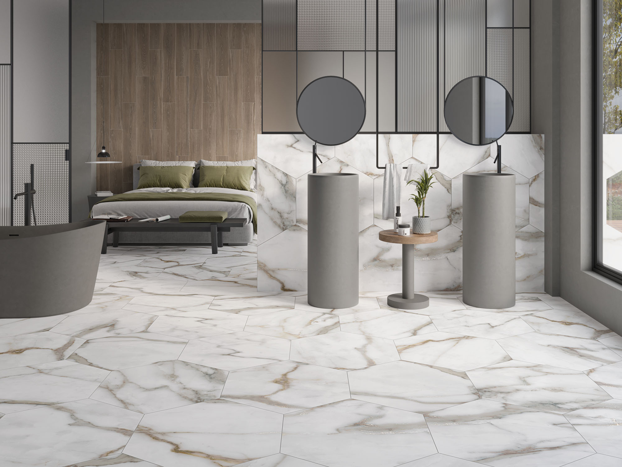 AMB MILAN HEX 65X75 + NOTTINGHAM BISCUIT 20X120 INDOOR AMB MILAN HEX 65X75 NOTTINGHAM BISCUIT 20X120 INDOOR 2 - Dormitorios